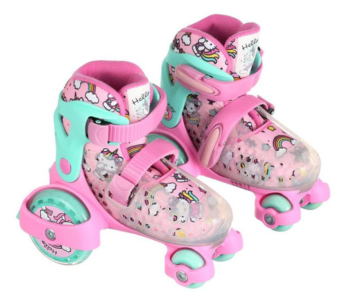 Patines 4 Ruedas Hello Kitty P/ Niña Talla Ajustable 28 A 33