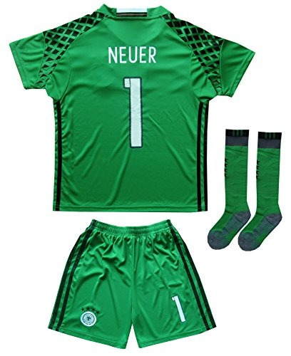 Alemania Neuer # 1 Goalie Soccer Soccer Niños Goalkeeper Jer