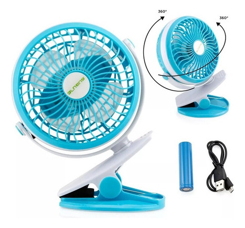 Mini Ventilador Recargable Usb Con Clip