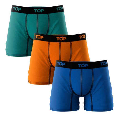 Pack Top 3 Boxer Medio Algodón Basic