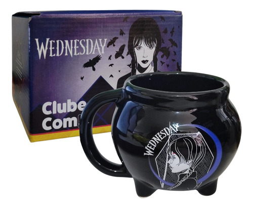 Caneca 3d Caldeirão 450ml Wandinha Wednesday Netfllix 