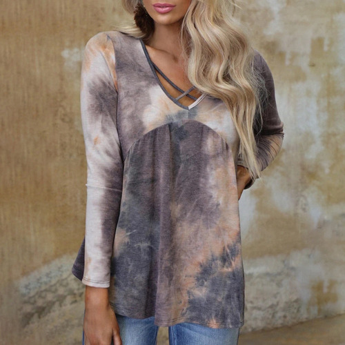Camisa Casual Con Cuello De Manga Larga Para Mujer