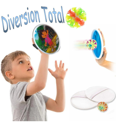 Raqueta De Disco + Pelota De Ventosas Dora Para Niños