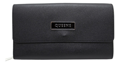 Queens Billetera Mujer Cuero Sintético Urbana Qw19 6c Color Negro Qw19