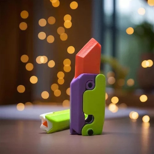 2 Piezas Cuchillo De Plástico Con Juguete Fidget Impreso En
