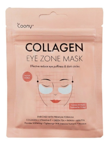 Coony Premium Collagen Eye Zone Mask Reducen Ojeras 30 Uni