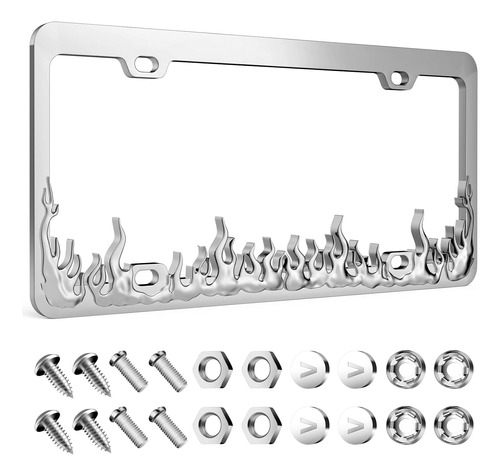 Premium Durable Shine Chrome Car License Plate Frames, ...