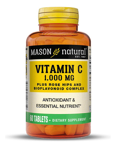 Vitamina C En Tabletas - Mason Natural X 60 Cápsulas