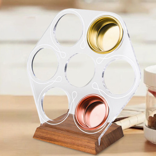 7 Agujeros Coffee Powder Bowl Storage Rack Coffee Utensil