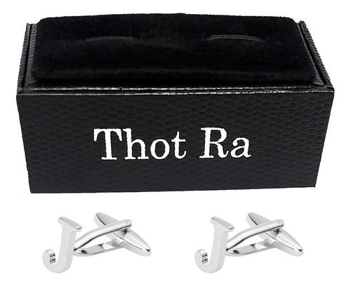 Thot Ra Mancuernillas Letra J Iniciales Plateadas G-178 Color Plateado