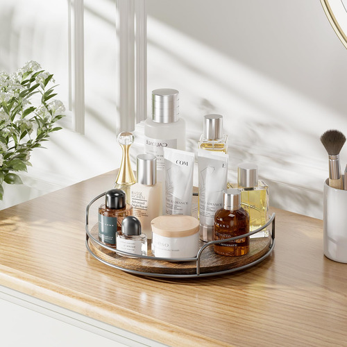 Organizador Lazy Susan Lamu De Madera De 25 Cm Para Armario