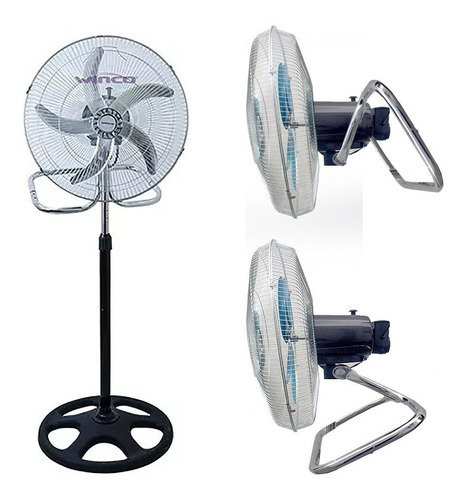 Ventilador De Pie 18'' Winco 3en1 Piso/pie/pared 5 Aspas