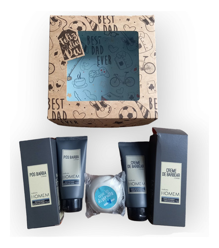 Box Dia Del Padre Homem Crema De Afeitar, Pos Barba Y Jabon