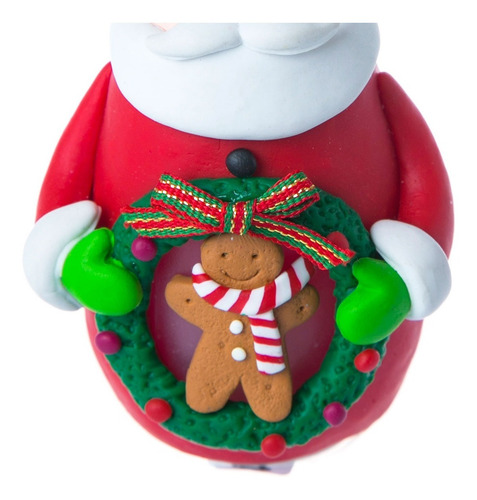 Imagen 5 de 5 de Decoración Navideña Santa Con Galleta Iluminada