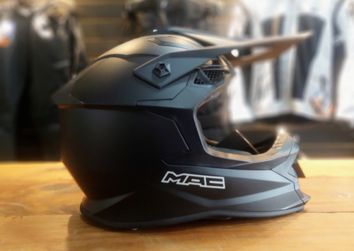 Casco Moto Mx Mac Virtus Solid Negro Mate-allmotors-