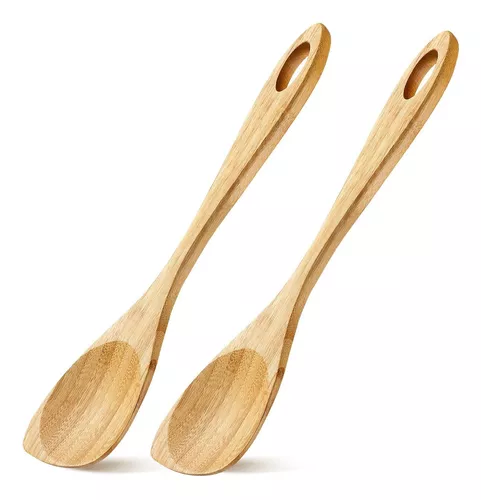  Riveira Cucharas de madera de bambú para cocinar, 6