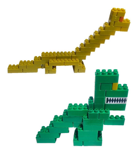 Imagen 2 de 5 de Eco Ladrillos - 2 Dinosaurios 74 Pz - Fundacion Garrahan
