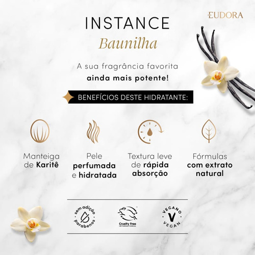 Creme Hidratante Corporal Instance Baunilha 400ml