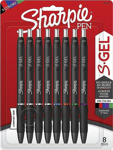 Sharpie Pen S Gel - Pluma Tinta Gel Sharpie 8 Pza 5 Colores