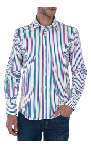 Camisa Scappino Regular Fit De Popelina A Rayas 3856