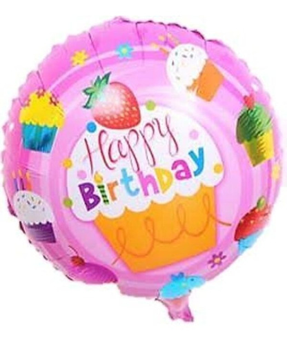 Pack X10 Globos Happy Birthday Feliz Cumple Torta Dulce 18 P