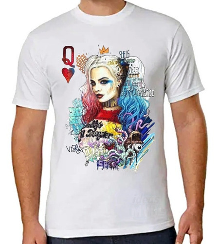 Remera Harley Quinn 03 (blanca) Ideas Mvd