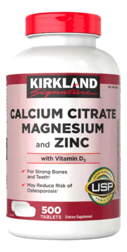 Calcio Citrato Magnesio Y Zinc Vitaminas 500 Tabletas 