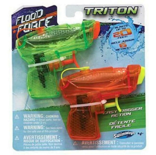 Swimways Tritón Set De 2 Pistolas Lanza Agua Furor En Usa