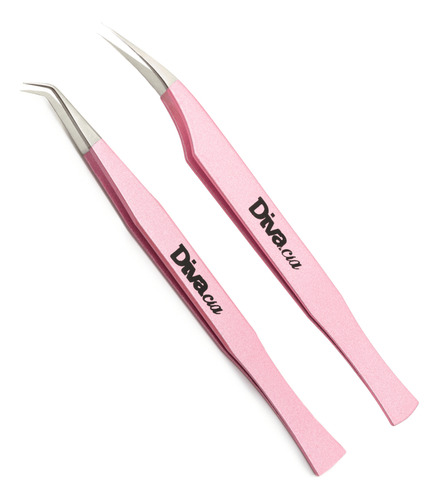 Kit 2 Pinças Extensão De Cílios Profissional Alta Precisão