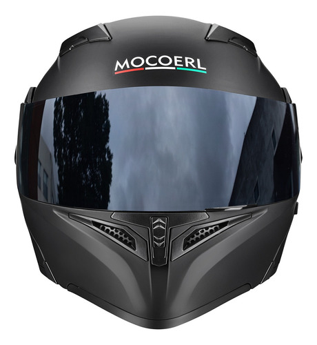 Casco Motocicleta Abatible Con Luz Led Dot Negro/rojomocoerl Color Negro Tamaño Del Casco L