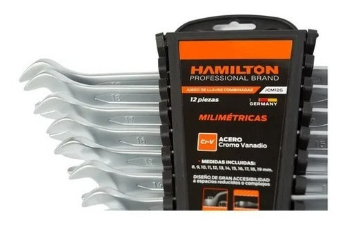 Imagen 4 de 10 de Set Llaves Combinadas Acodada Alemanas 12 Pz Hamilton 6-19mm