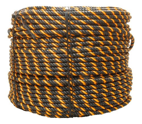 Cuerda Cable Polipropileno Uv 6mm 4 Cabos Negro/naranja 23kg