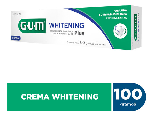 Gum Crema Dental Whitening Plus Con Flúor Encías Sanas 100g