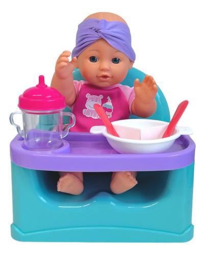 Muñeco Bebote Bebe Dream Collection Con Silla De Comer 