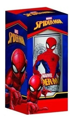 Copo Disney Vidro Homem Aranha 430ml Nadir Long Drink Cor Azul e Vermelho