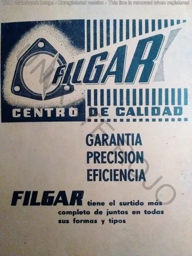 Antiguo Catálogo Juntas Motor Filgar Auto Taller - Año 1964 (Usado)