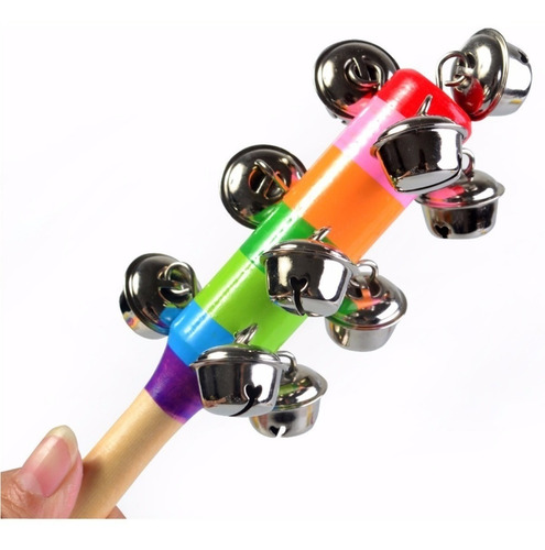 Sonajero Maraca Cascabel Madera Música P/ Niños 20 Cm