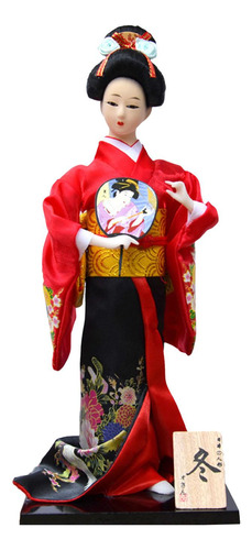 Muñeca Japonesa Con Kimono Geisha, Muñeca Kabuki, Obra De