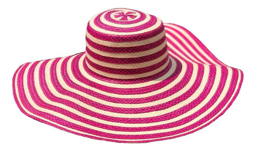 Pava Sombrero 15 Fibras Fucsia Caña Flecha A Mano