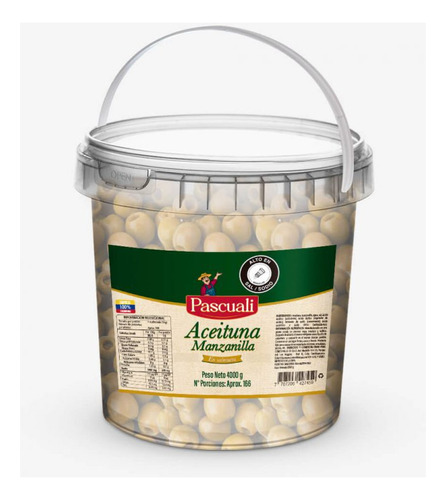 Aceituna Deshuesada Balde 4000g Pascuali - g a $29