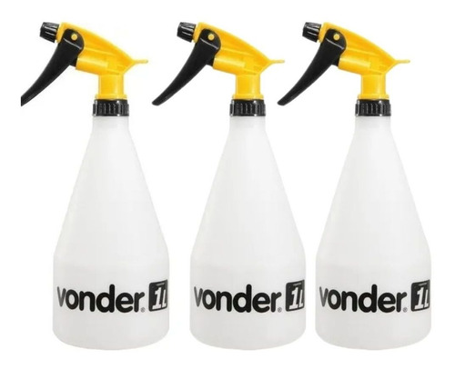 Kit 3 Pulverizador Borrifador Spray Jardim Limpeza 1l Vonder