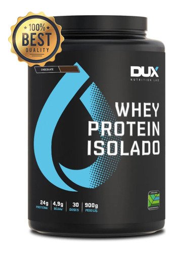 Dux Whey Protein Isolado 900g - Isolada Altíssima Qualidade Sabor Chocolate