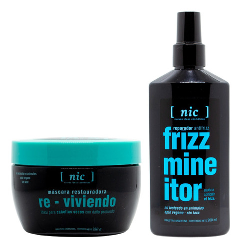 Nic Kit Reparador Mascara Reviviendo + Frizz Mineitor Vegano