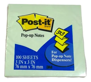 Block 3x3 Notas Adhesivas 3m Post It Pop Up Dispenser 100hjs