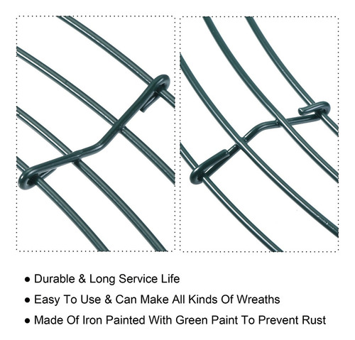 2 Marco De Metal De Corona De Alambre Redonda 18'' Para Diy