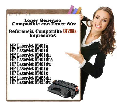 Toner 80x Cf280x Genérico Laser M401dn M401dw M401n M401s