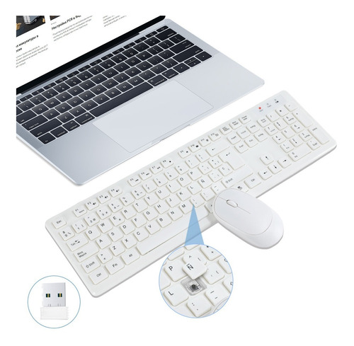 Con Ñ Kit Teclado Y Mouse Español Inalámbrico Para Laptop Pc