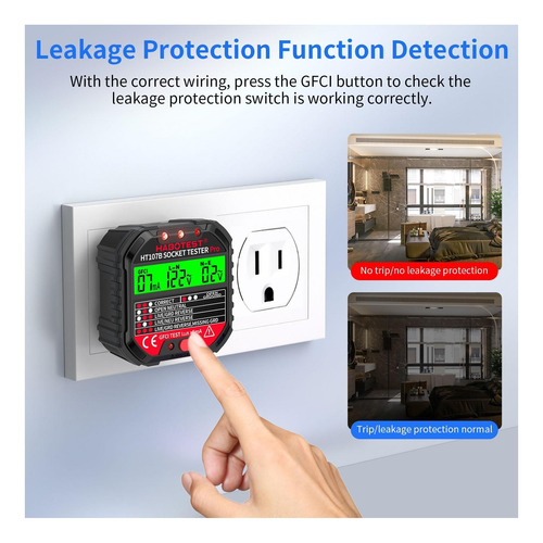 Detector De Receptáculo Gfci Eléctrico Yeeroadw Seguro