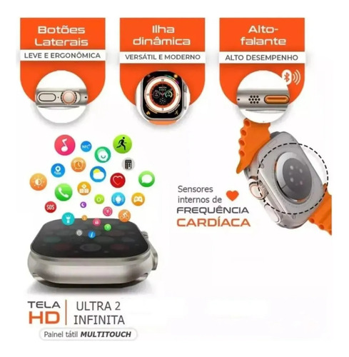 Relógio Smartwatch Hw Ultra Mini 2 Com 7 Pulseiras Chatgpt