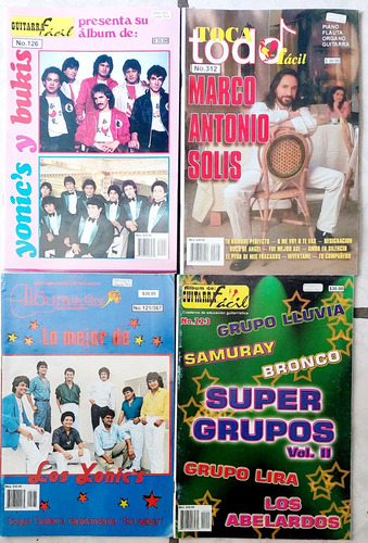 4 Revistas Guitarra Fácil Bukis. Yonics. Marco Antonio Solis